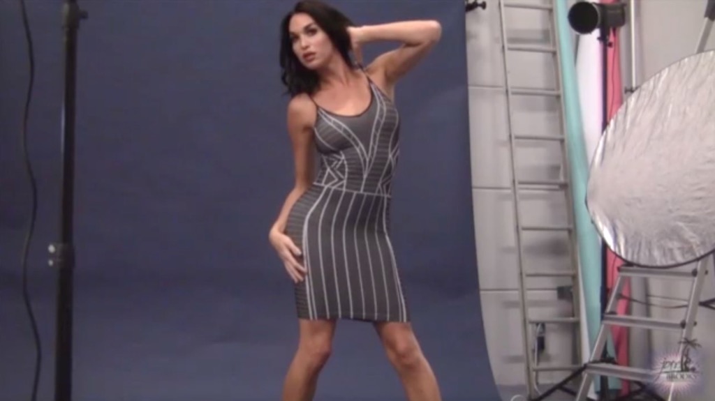 Watch as jonelle seduces her audience in the behind the scenes of gray dress. 